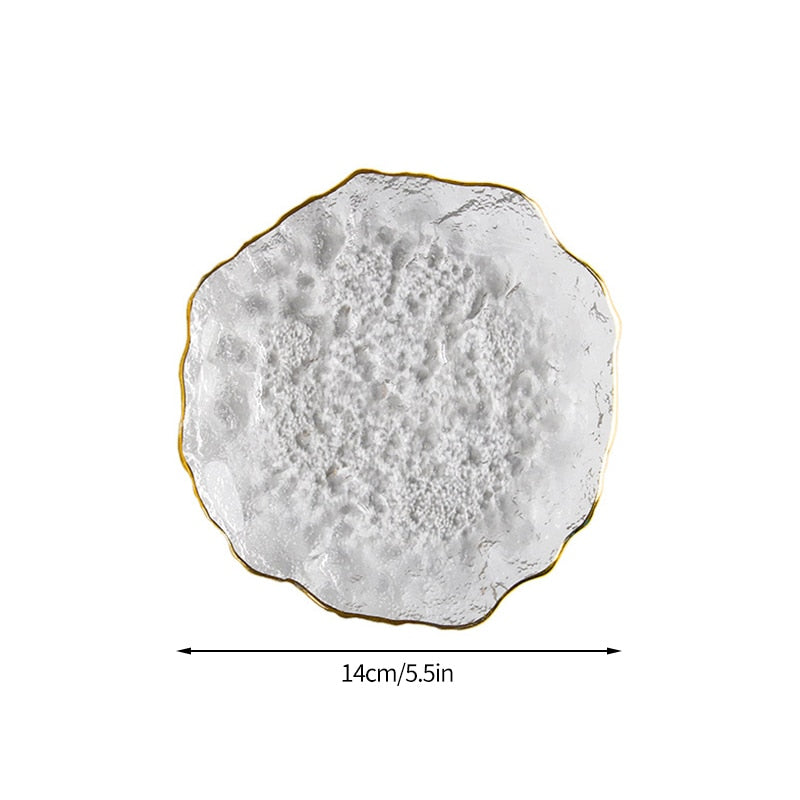 Transparent Glass Plate Creative Jewelry Storage Tray Decorative Plates Cake De image 4