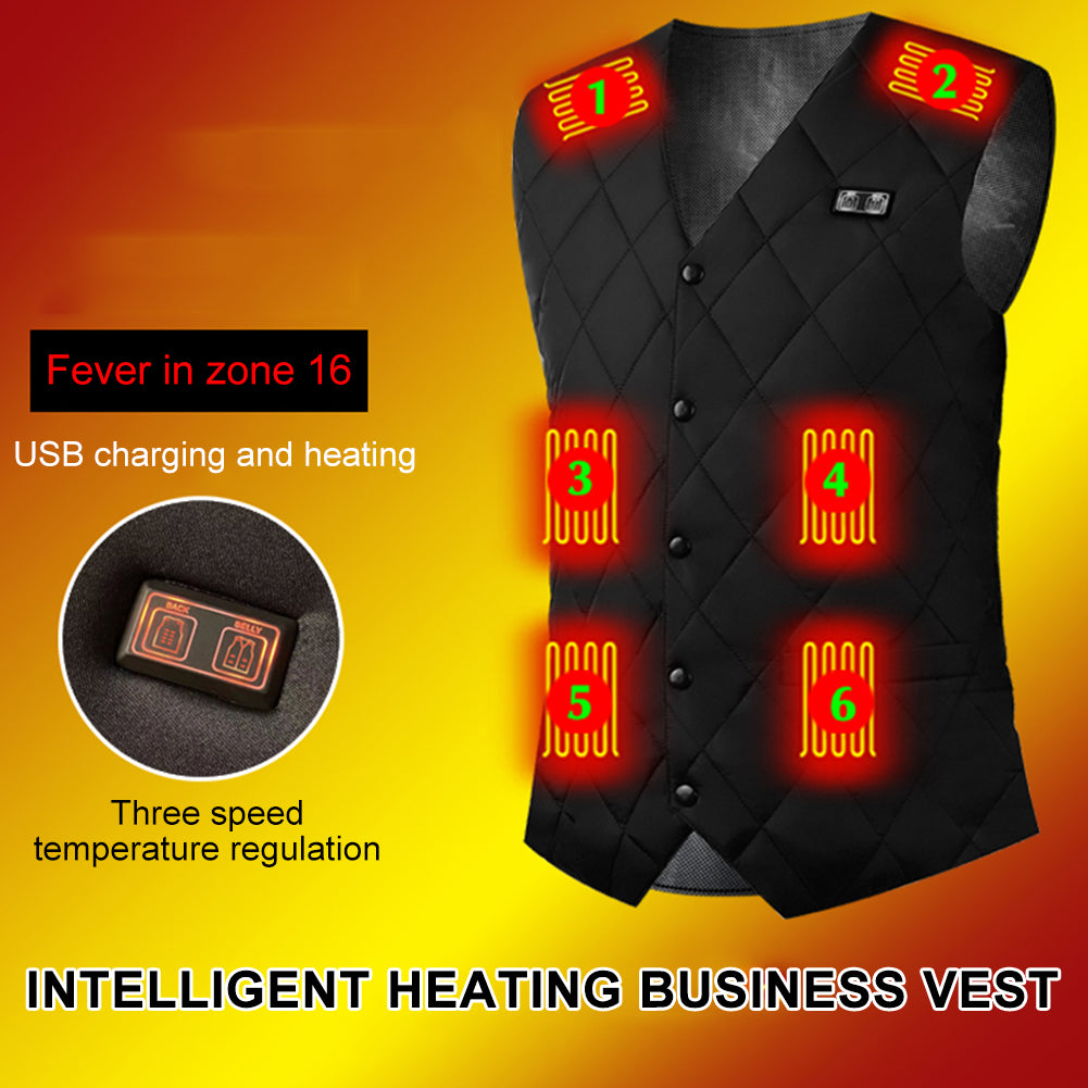16 Zones Heated Vest Men Women USB Heated Jacket Heating Vest Thermal Clothing  image 6