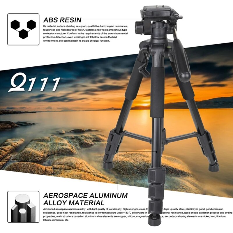 ZOMEI Q111 Professional Portable Travel Aluminum Camera Tripod&Pan Head for SLR image 6