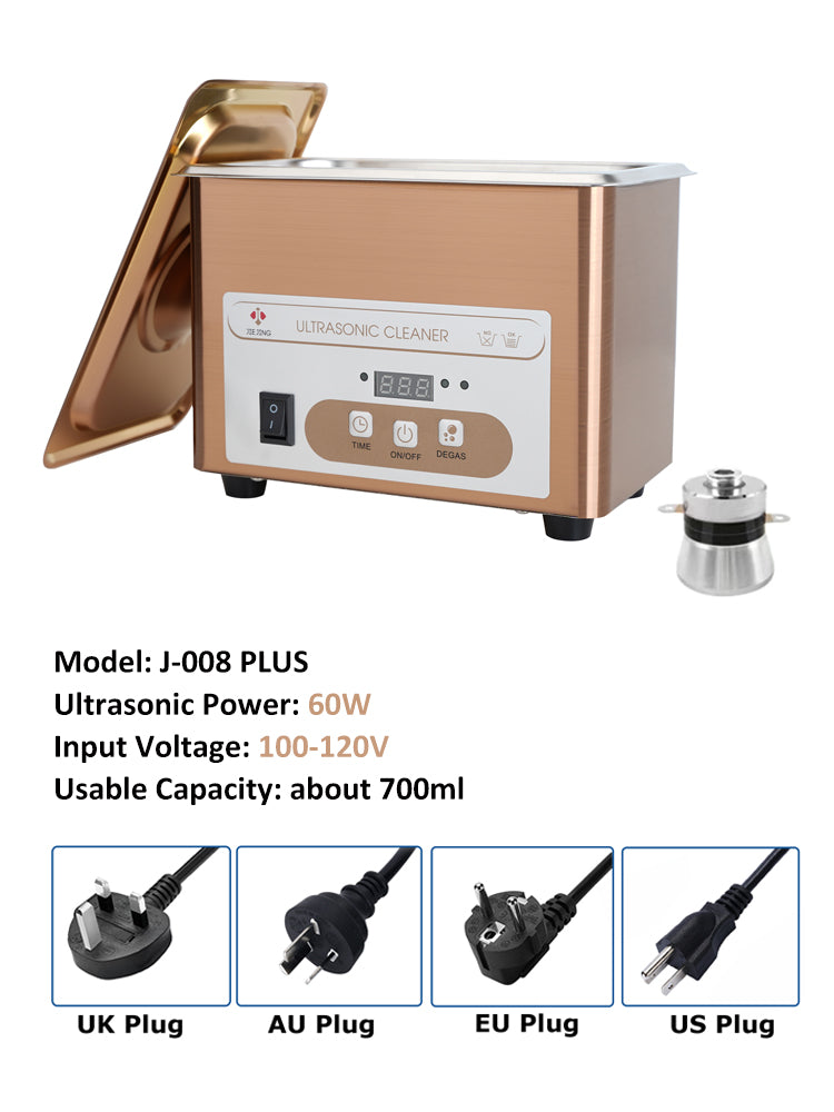 JIEJING 900mL Ultrasonic Cleaner, 60W Power, 40kHz Ultra Sonic Cleaning Machine image 0