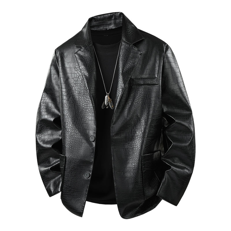 Men Fashion Trend Autumn Winter Outdoor Highquality Imitation Leather Jacket Co image 12