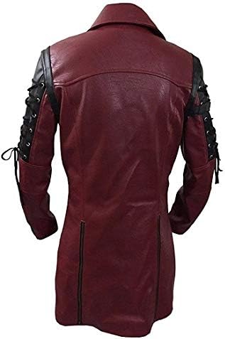 New Steampunk Men's Gothic Trench Coat Leather Jacket Punk Style Biker Jacke Au image 3
