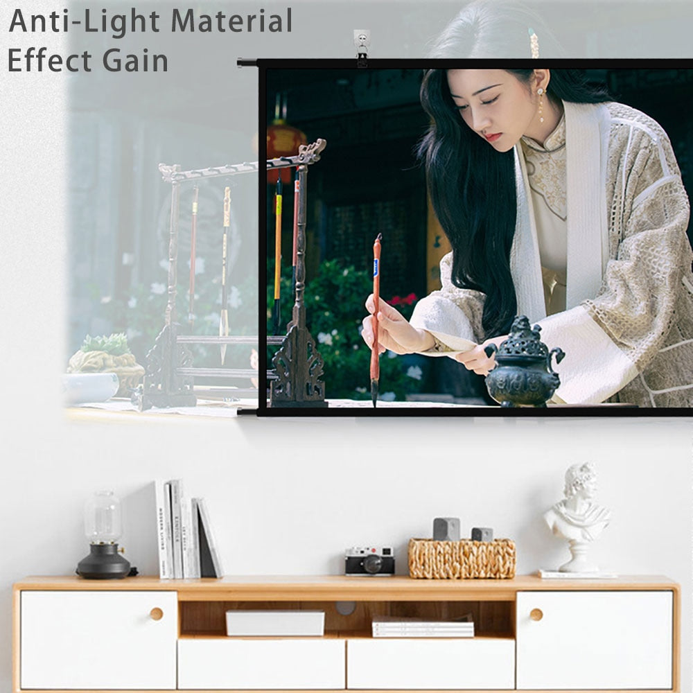 VEIDADZ Projector Screen Wall Mounted Grey Anti-Light Resistant Reflective Fabr image 6