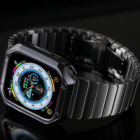 Band+Case For Apple Watch Band Ultra 49mm Strap Metal Bracelet Link Correa For  image 0