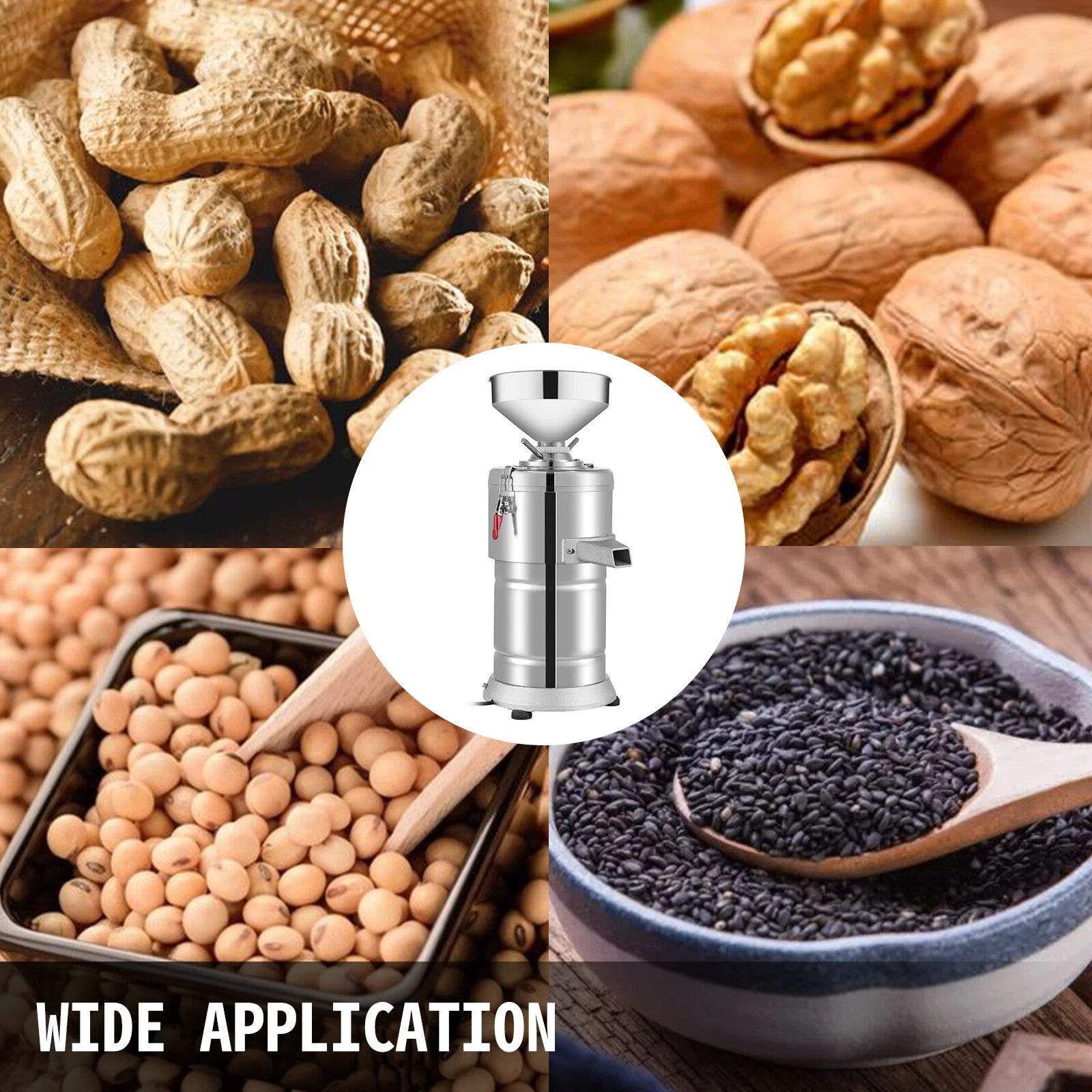 VEVOR 15Kg/H Peanut Butter Maker 1100W Electric Commercial Walnuts Nuts Stuff G image 2