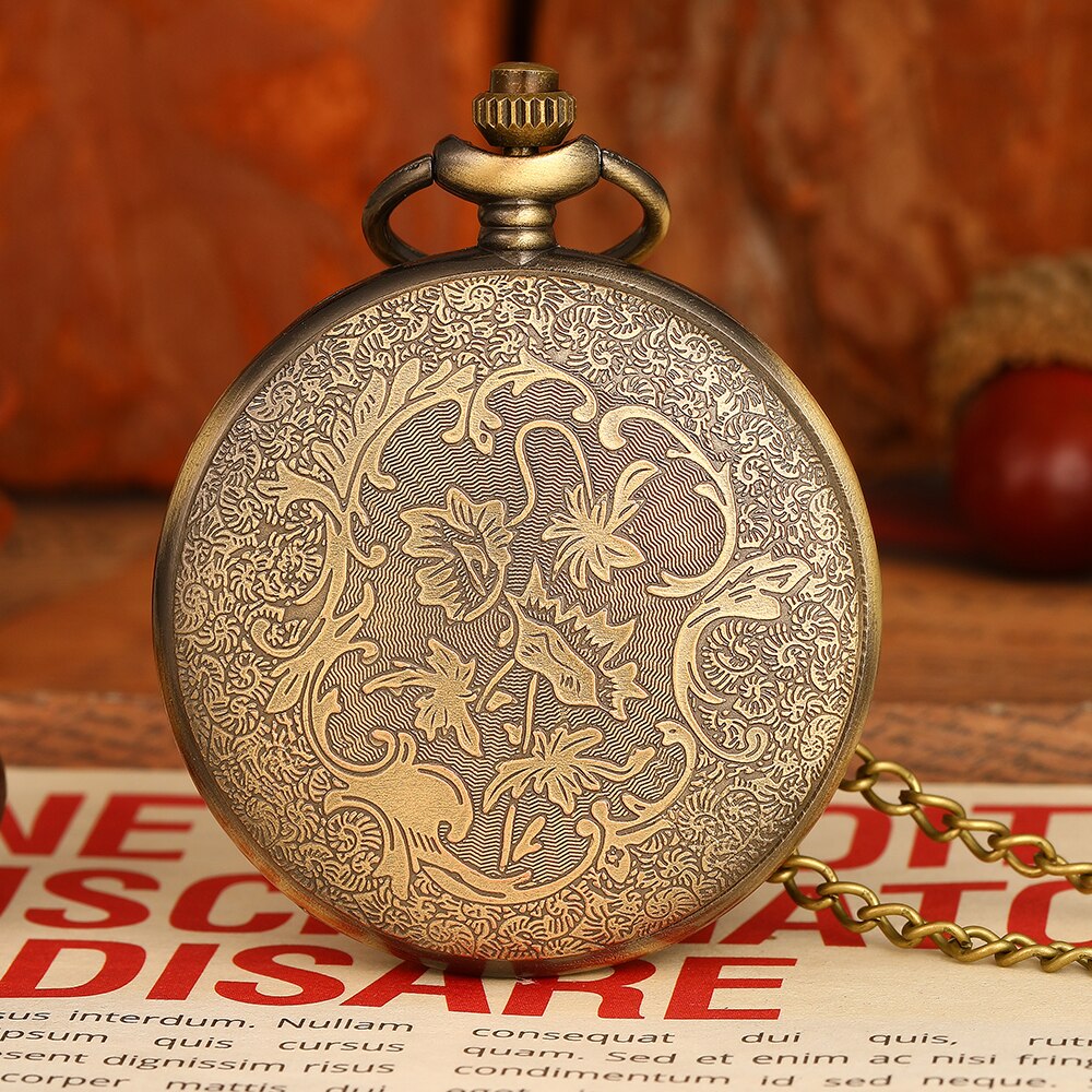 Vintage Pocket Watch Unisex Charm Roman Numerals Quartz Watch Steampunk Pocket  image 4