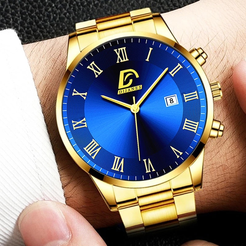 Fashion Mens Gold Stainless Steel Watches Luxury Minimalist Quartz Wrist Watch  image 7