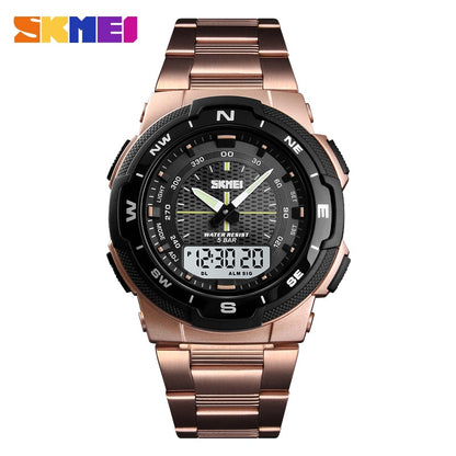 SKMEI Watch Men's Watch Fashion Sport Watches Stainless Steel Strap Mens Watche image 6