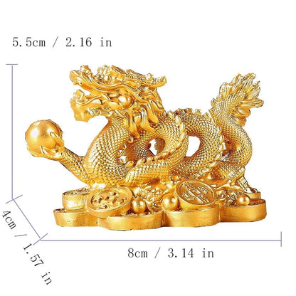 Chinese Auspicious Money Dragon Statuette  Resin Sculpture Feng Shui Decoration image 6