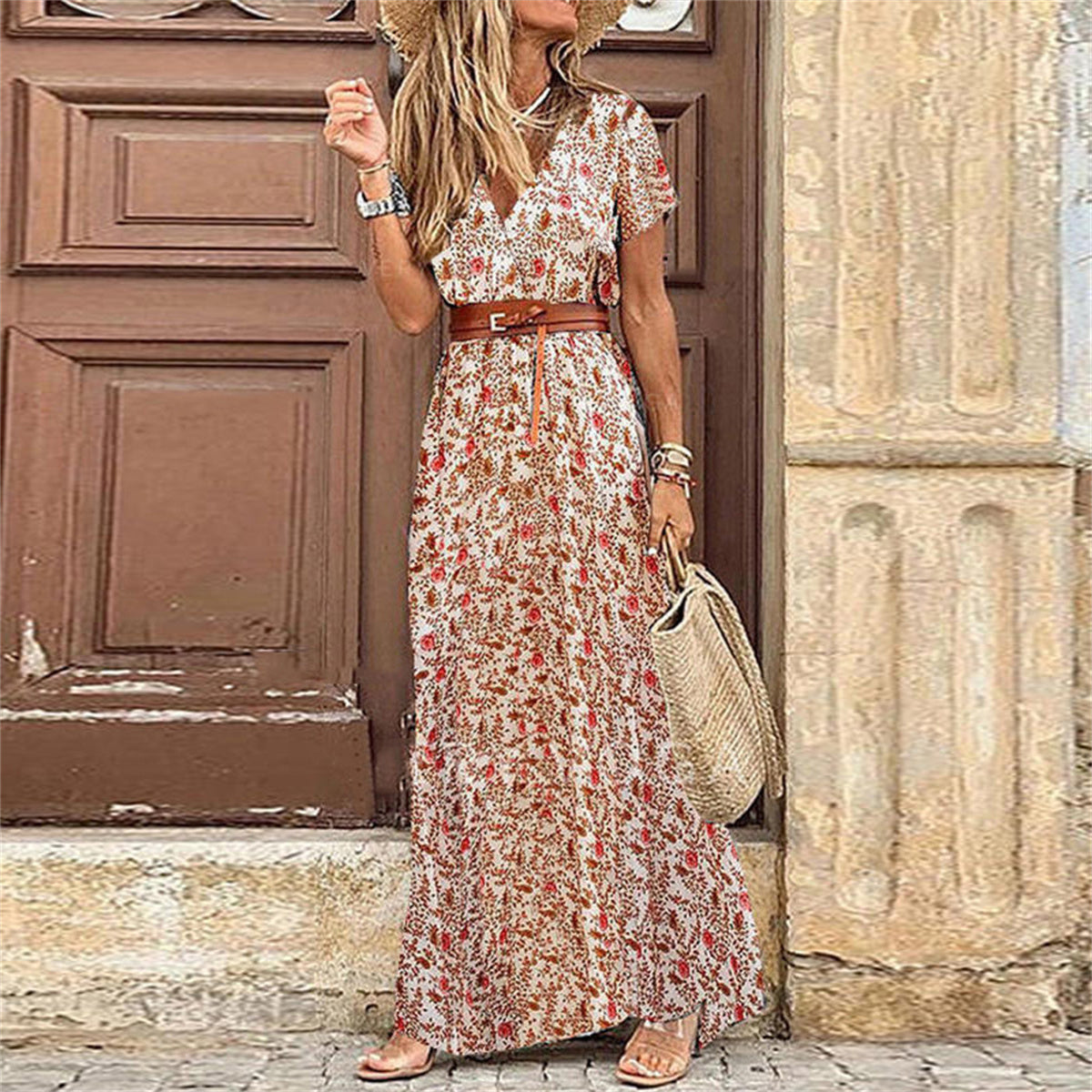 Bohemian Long Dress for Women 2024 Summer Beach Dresses Vestido Casual Robe Fem