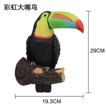 Toucan Bird Figurine Tree Hugger Decor Hanging Resin Ornaments Garden Statue Cr image 1