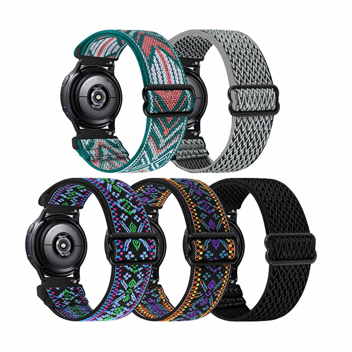 18/20/22mm Nylon Strap for Garmin Venu SQ 2 2s Forerunner 645 Elastic Wristband image 1