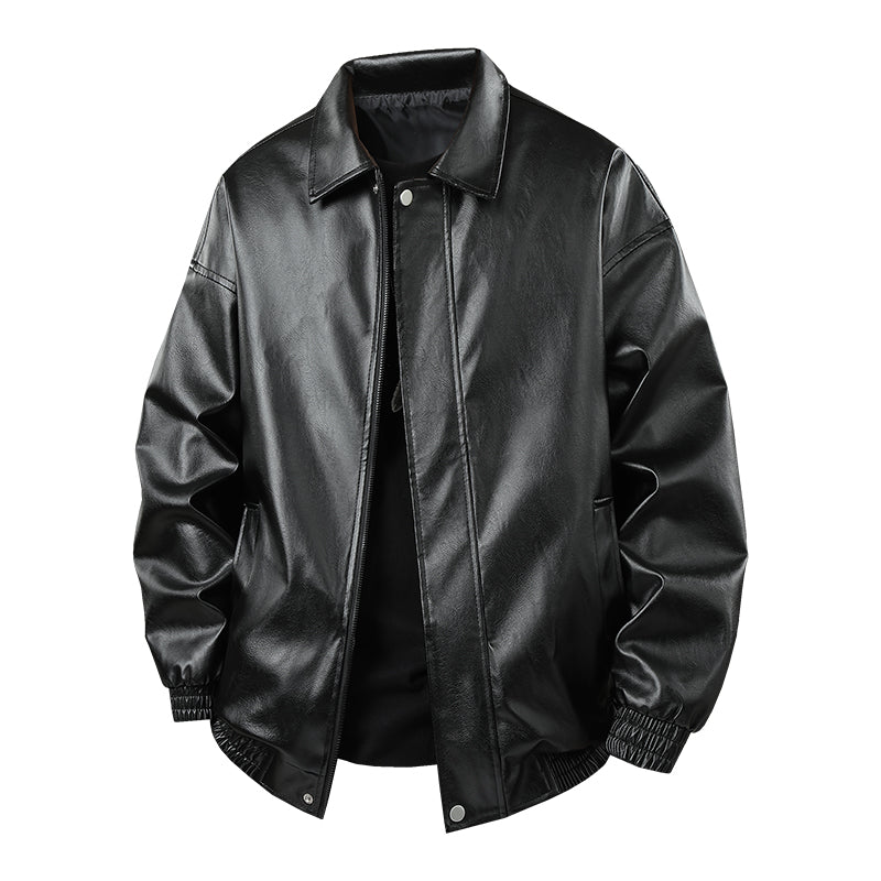 Men Fashion Trend Autumn Winter Outdoor Highquality Imitation Leather Jacket Co image 3
