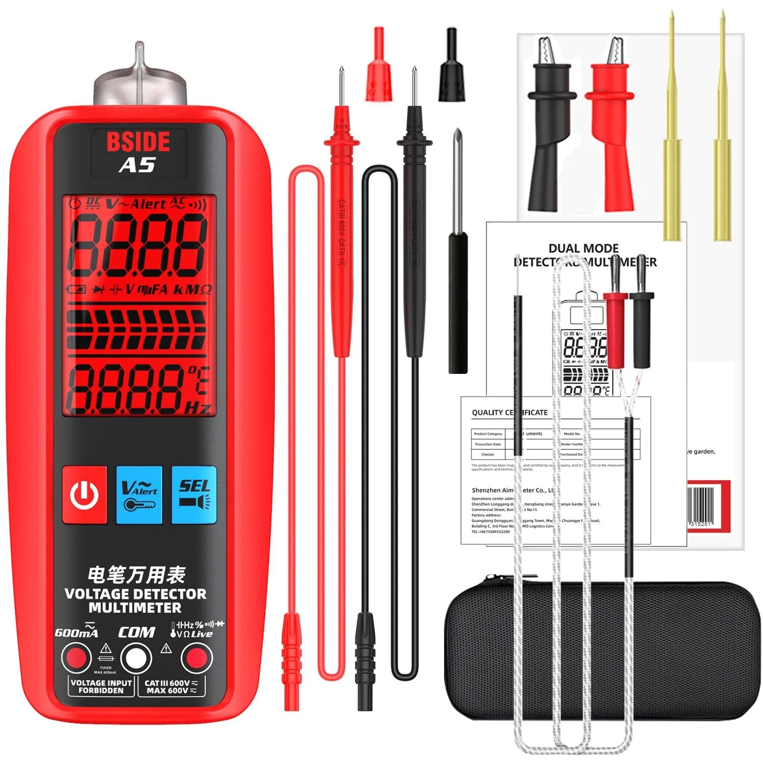 BSIDE Professional Digital Multimeter Smart Automatic Multitester Ammeter VFC C