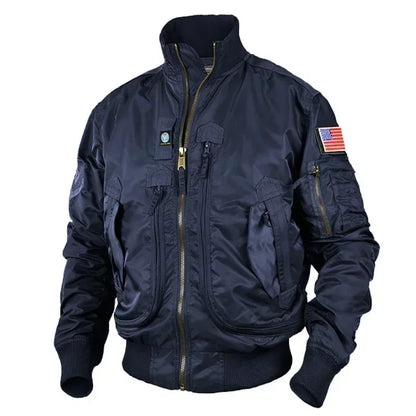Men Tactical Military Jackets Big Pocket Pilot Baseball Air Force Coat ArmyGree image 6