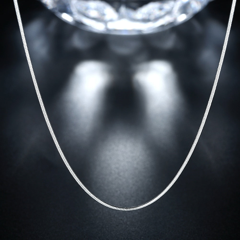 10pcs wholesale 925 sterling silver 1MM snake chain necklace for Women man 16-3 image 3