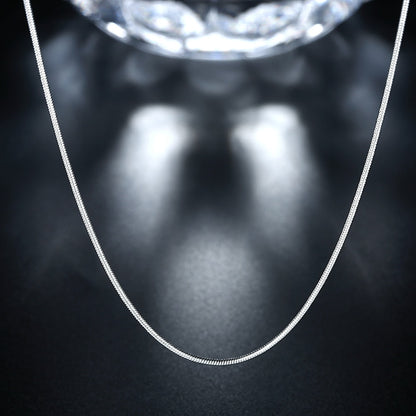 10pcs wholesale 925 sterling silver 1MM snake chain necklace for Women man 16-3 image 3