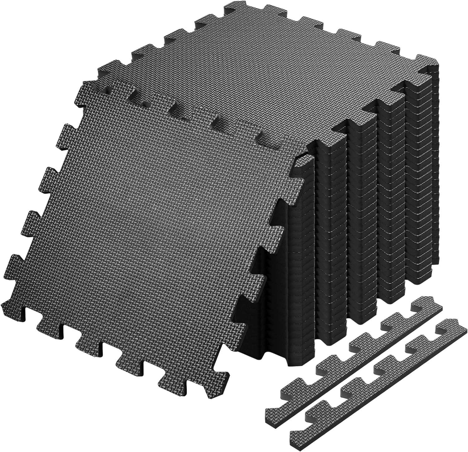 0.9Cm Eva Soft Non-Toxic Waterproof Foam Mat Black Puzzle Play Floor Mats For K