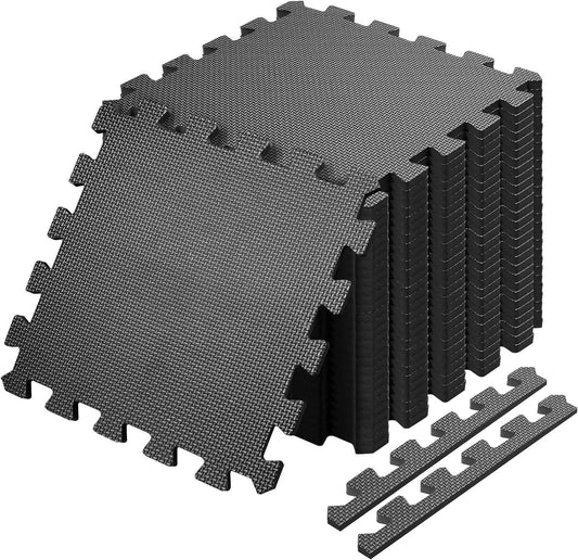 0.9Cm Eva Soft Non-Toxic Waterproof Foam Mat Black Puzzle Play Floor Mats For K