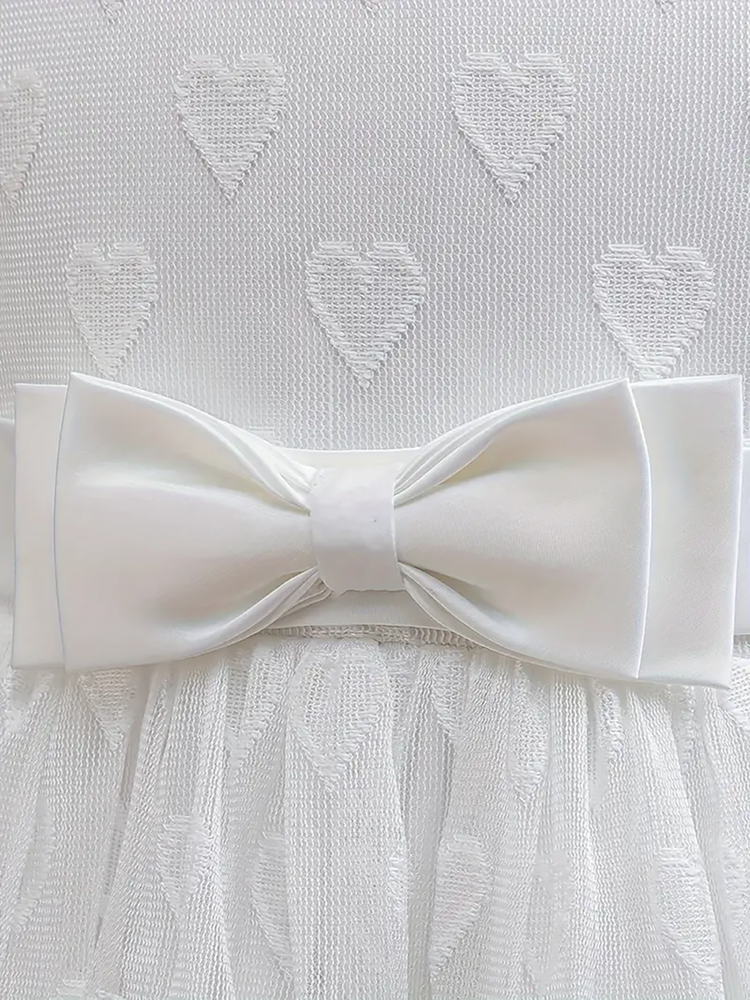 Girls Party Dresses Summer  Bow Princess Dress Kids Baptism Lace