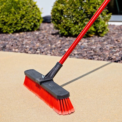 Durable 24 " Multi-Surface Push Broom with Heavy Duty Steel Handle Cleaning  image 4