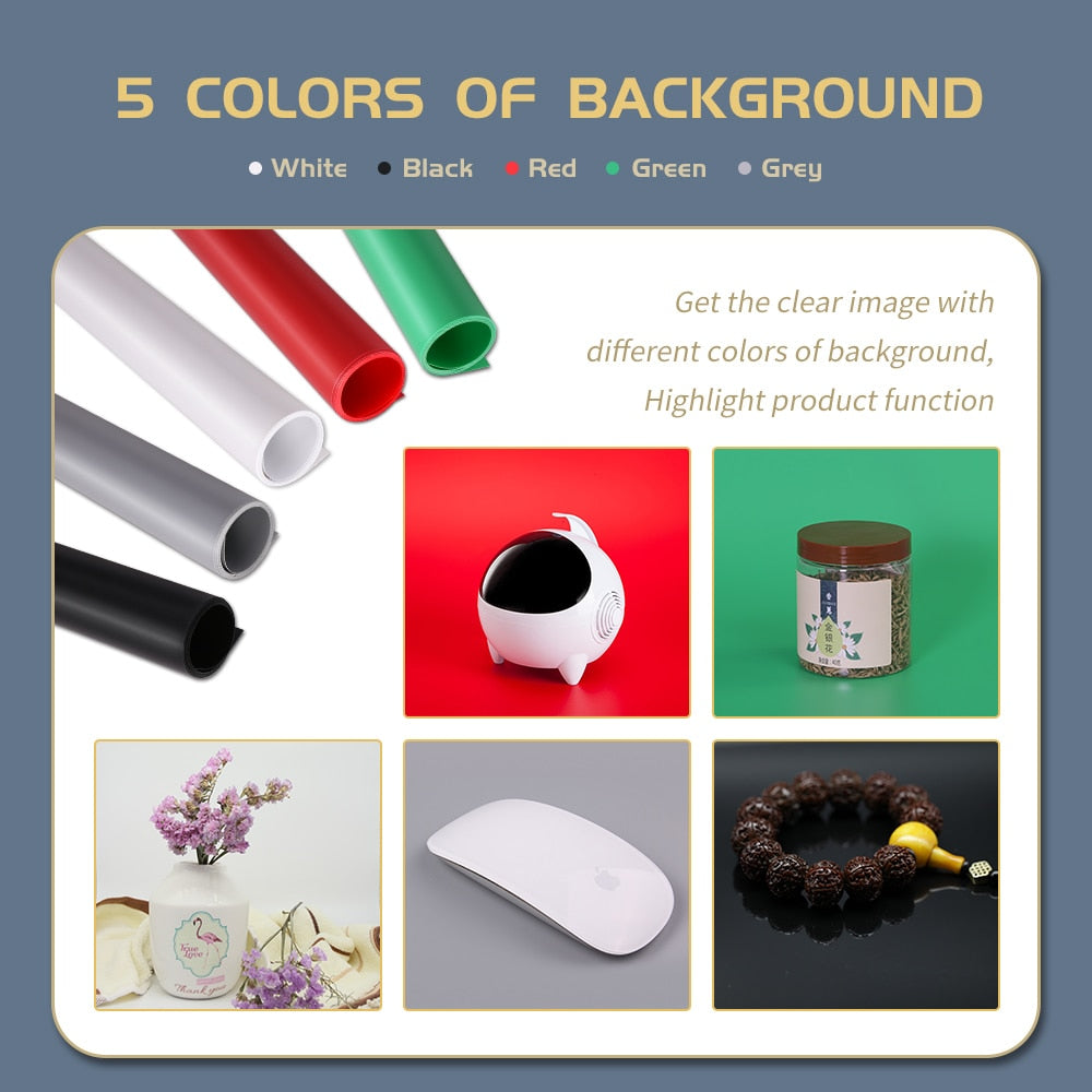 Photo Studio Box Portable Lightbox Tabletop Shooting PVC Backdrop Tent Photogra image 5