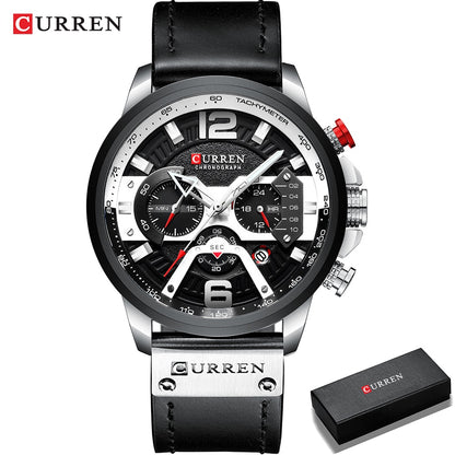 CURREN Casual Sport Watches for Men Top Brand Luxury Military Leather Wrist Wat image 4