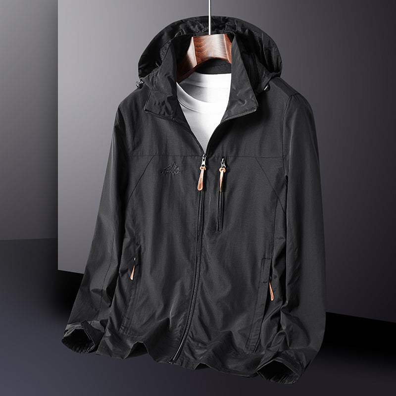 Bomber Jacket Men's Autumn Waterproof Breathable Detachable Cap Coat Outdoor Wo image 2