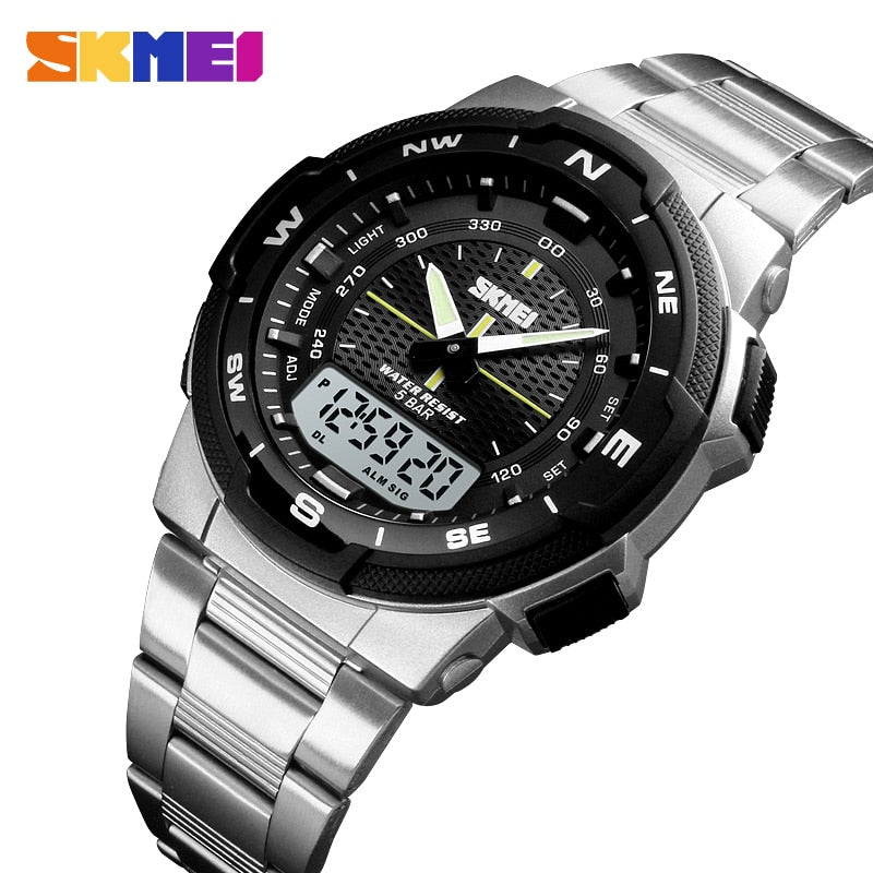SKMEI Watch Men's Watch Fashion Sport Watches Stainless Steel Strap Mens Watche image 2