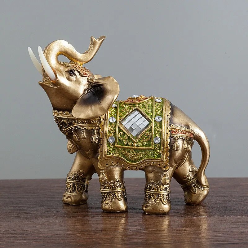 Resin Elephant Statue Ornament Home Decoration Accessories Retro Coppery Elepha image 1