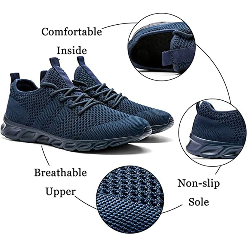 Men Casual Sport Shoes Light Sneakers White Outdoor Breathable Mesh Black Runni image 10