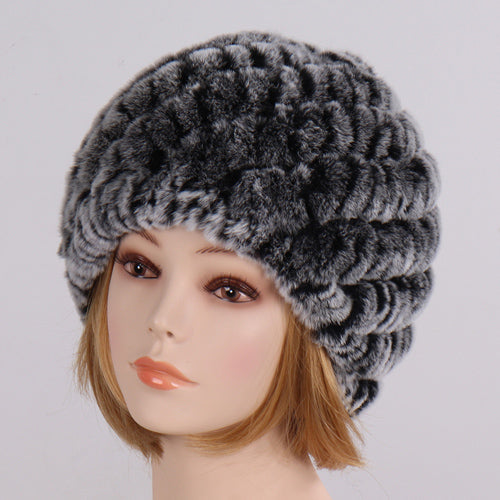 Lady Winter 100% Natural Real Rex Rabbit Fur Hat Women Soft Rex Rabbit Fur Cap  image 14