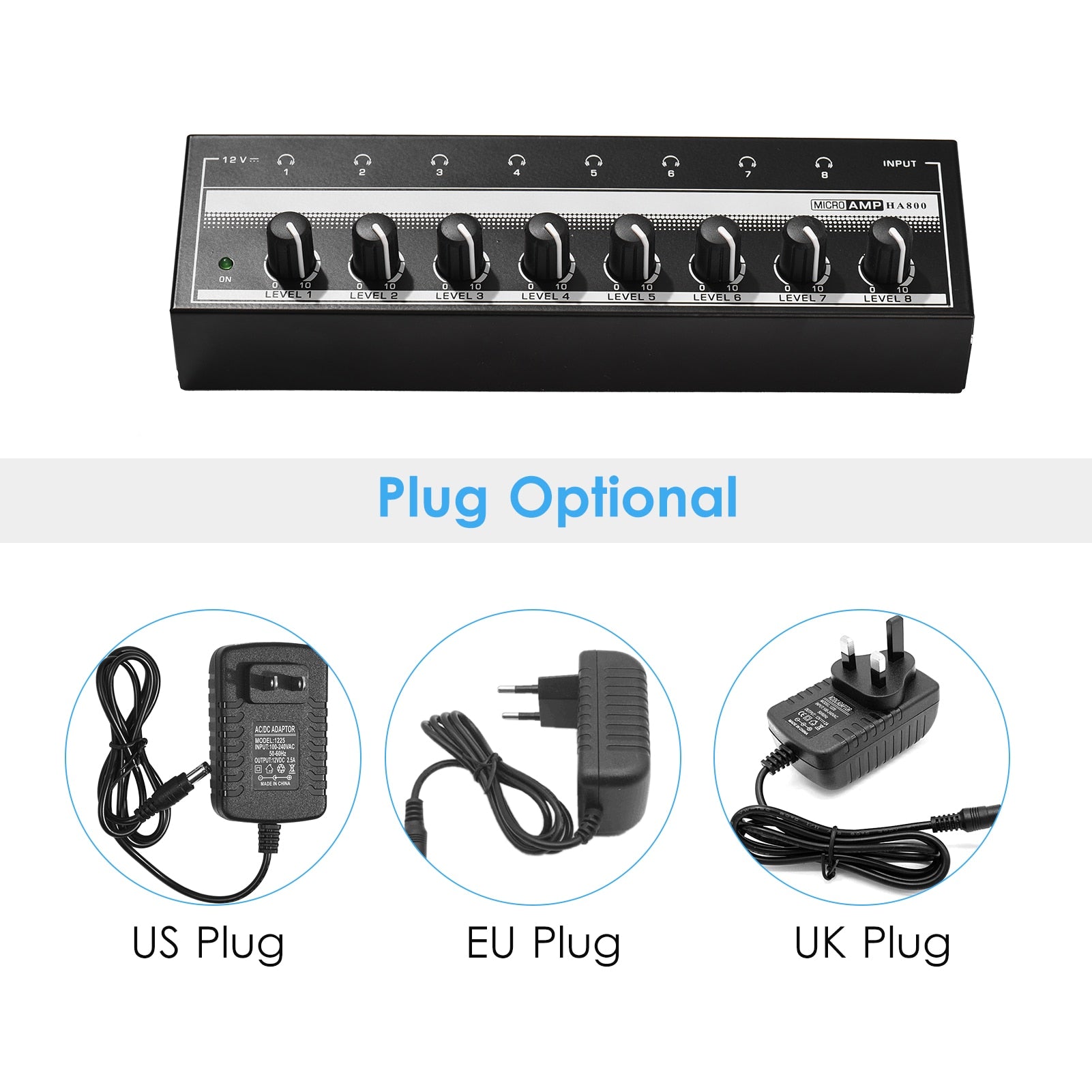 HA800 Headphone Amplifier Audio Amp. Ultra-compact 8 Channels Mini Audio Stereo image 8