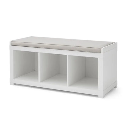 3-Cube Storage Bench, White image 5