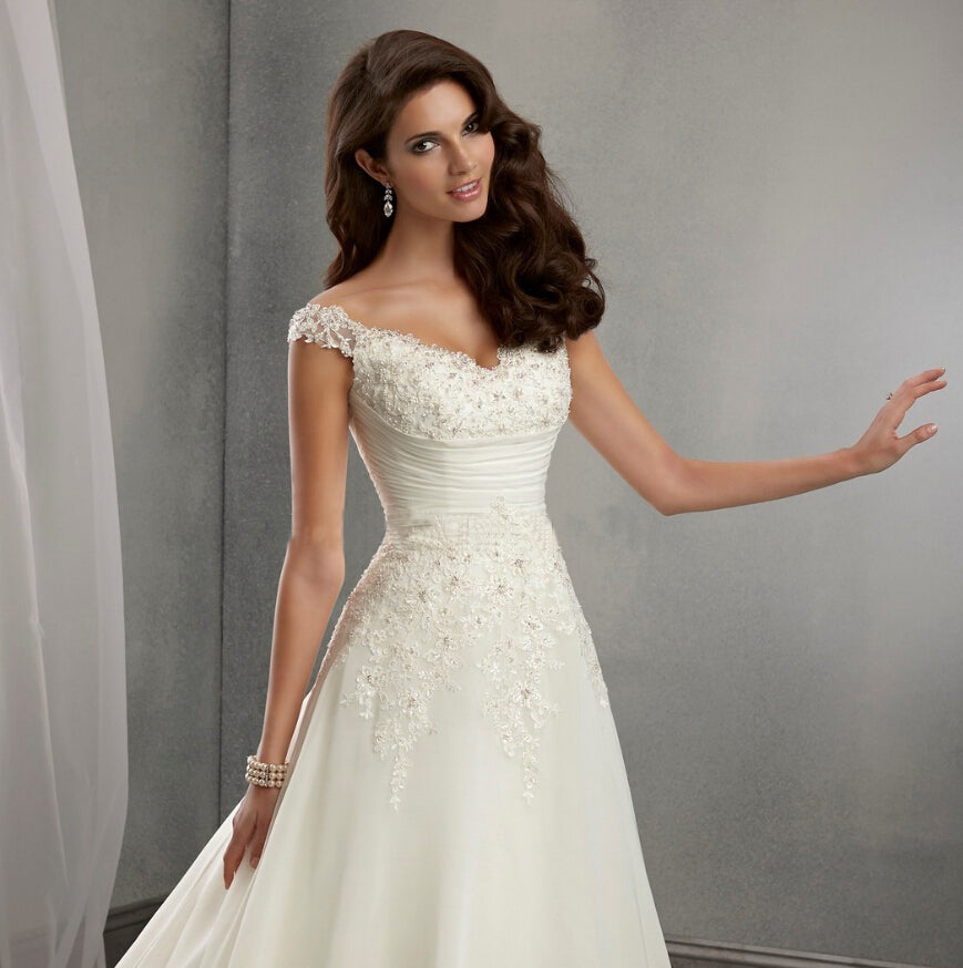 Vestido De Noiva Beach Wedding Dress Casamento A line Cap Sleeves Robe De Maria image 4