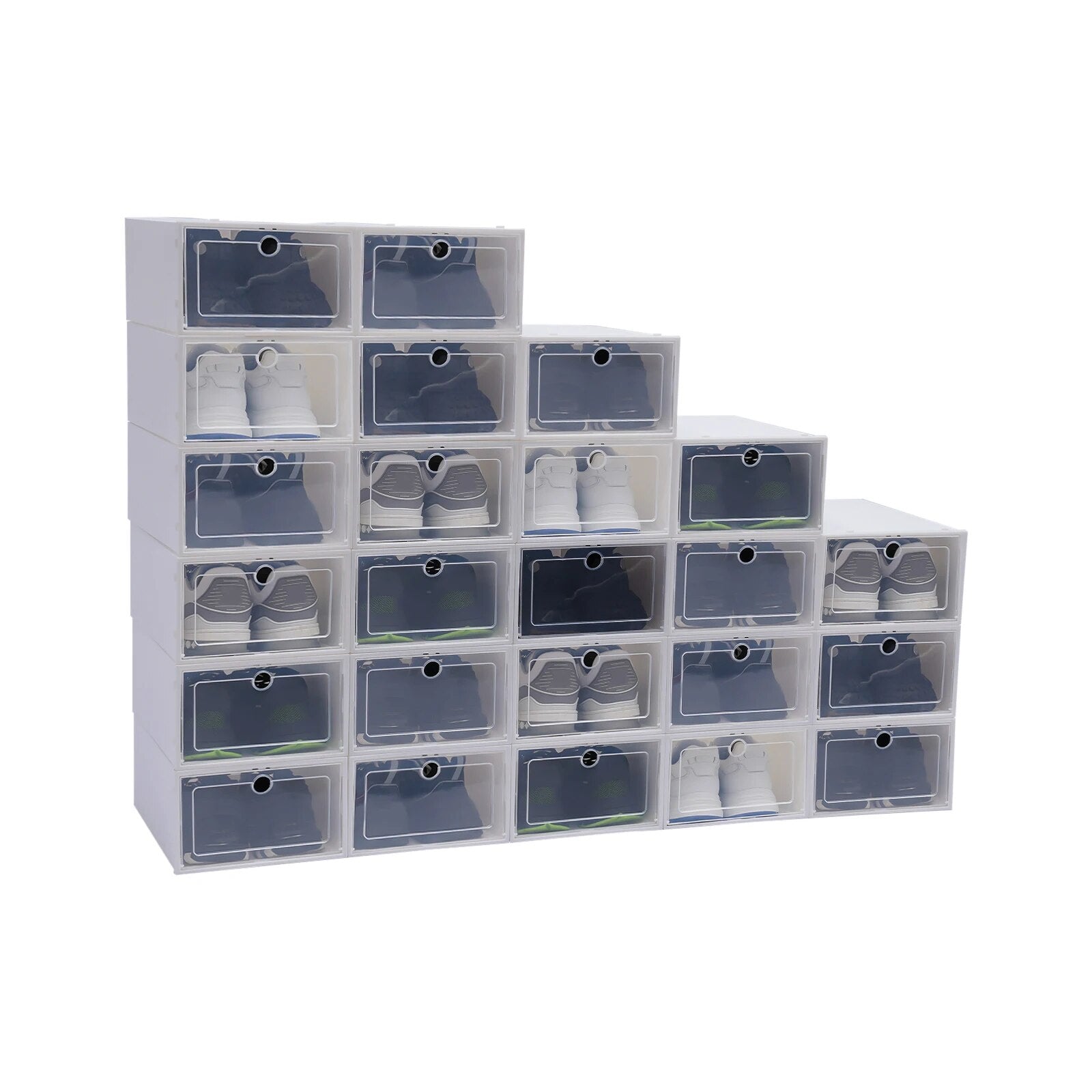 20pcs/24pcs Shoe Rack Shoes Storage Organizer System Transparent Shoe Cabinet S image 0