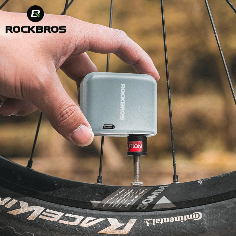 ROCKBROS Mini Electric Air Pump Portable 100PSI Rechargeable Compressor Tire In image 0