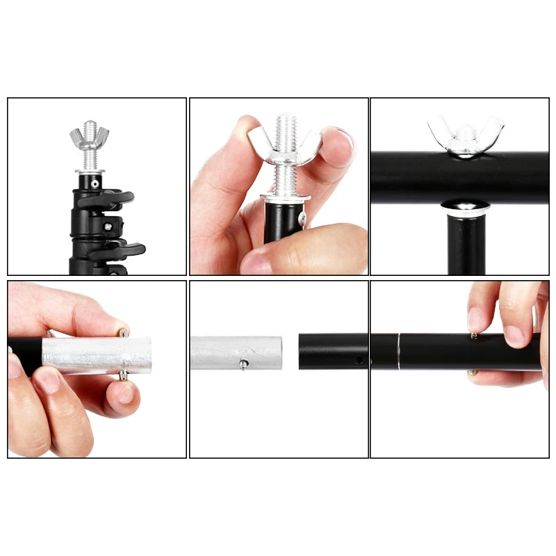 T Stand Background for Backdrop Wall Pography Adjustable Support System P image 6
