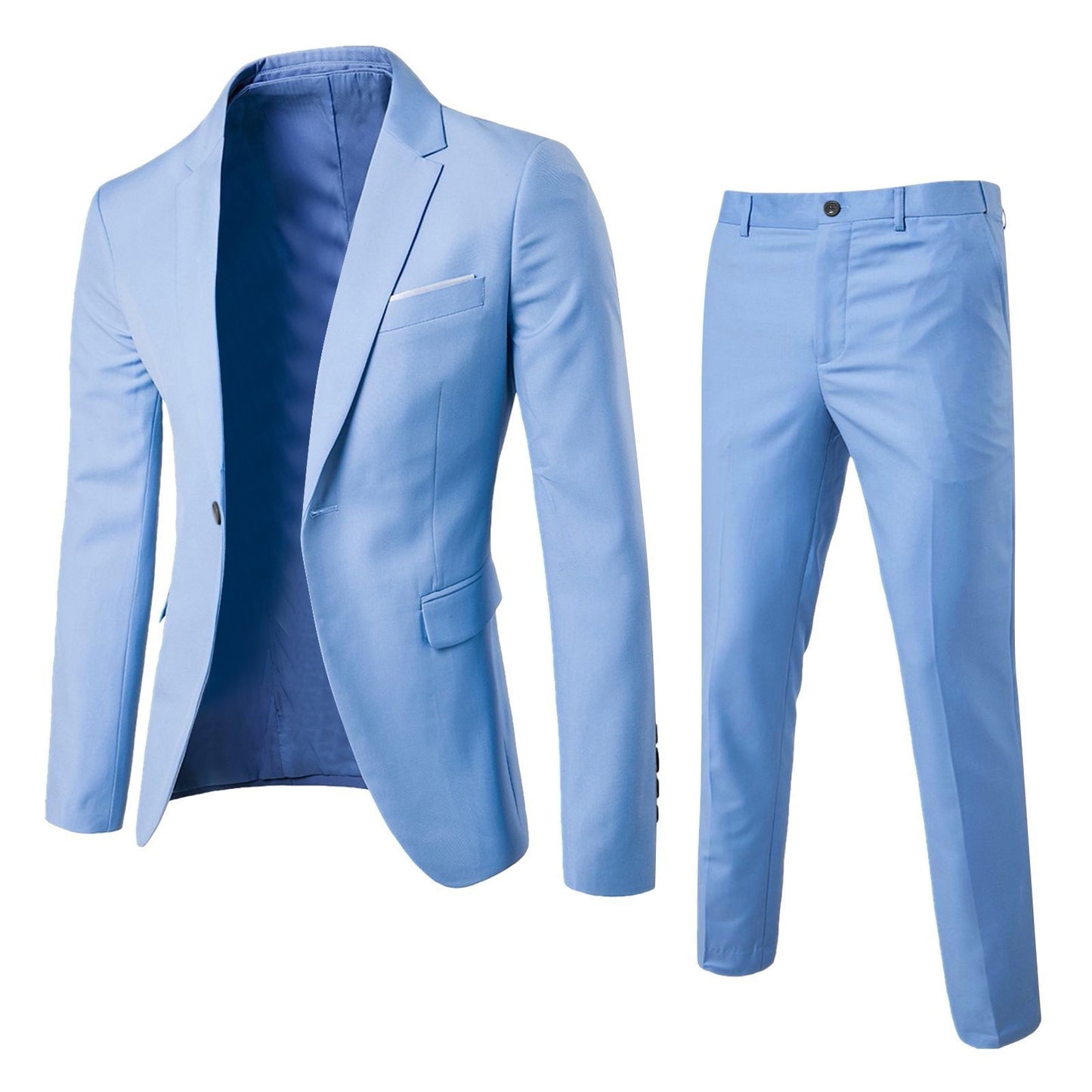 Fashion Slim Waist 2 Pieces Set Wedding Suits For Men Slim Suit Jacket Pant Ves image 4