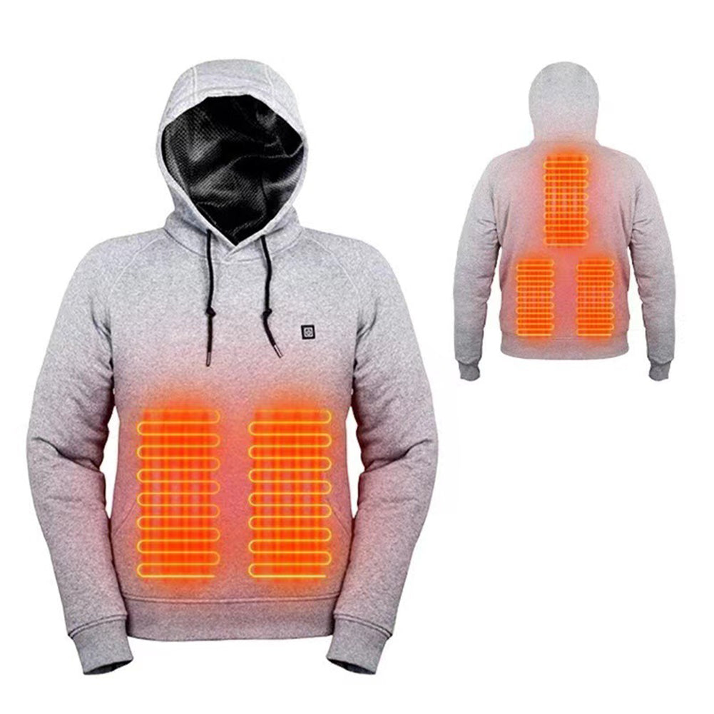 Men Women USB Heating Hoodies Soft USB Rechargeable Long Sleeve Streetwear Loos