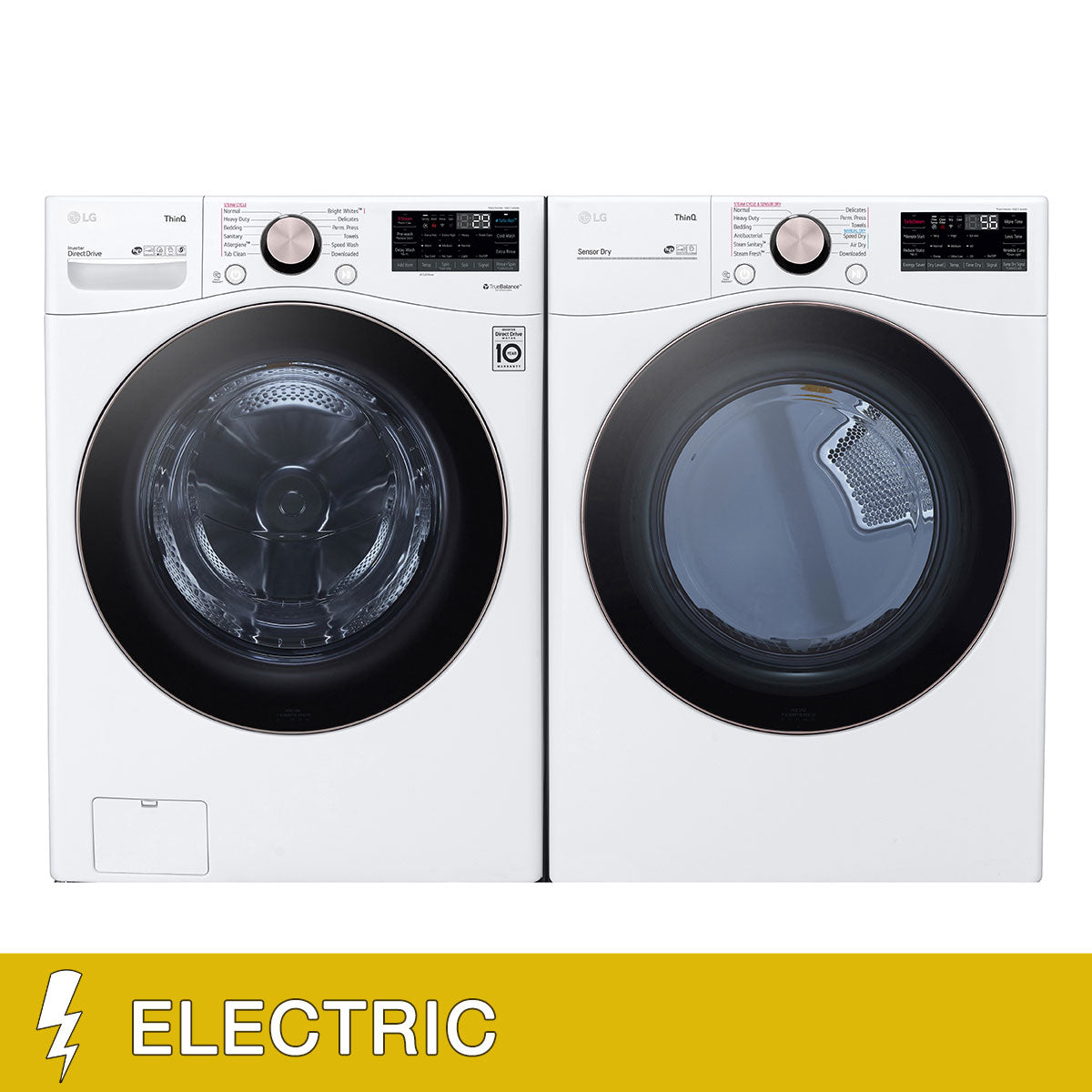 LG 4.5 cu. ft. Front Load Washer with TurboWash 360° and 7.4 cu. ft. ELECTRIC image 1