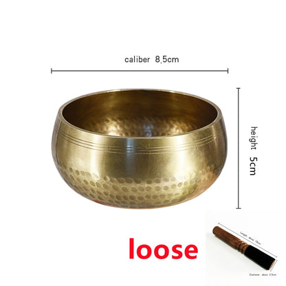 Nepal handmade Buddha sound bowl Yoga Meditation Chanting Bowl Brass Chime Hand image 1