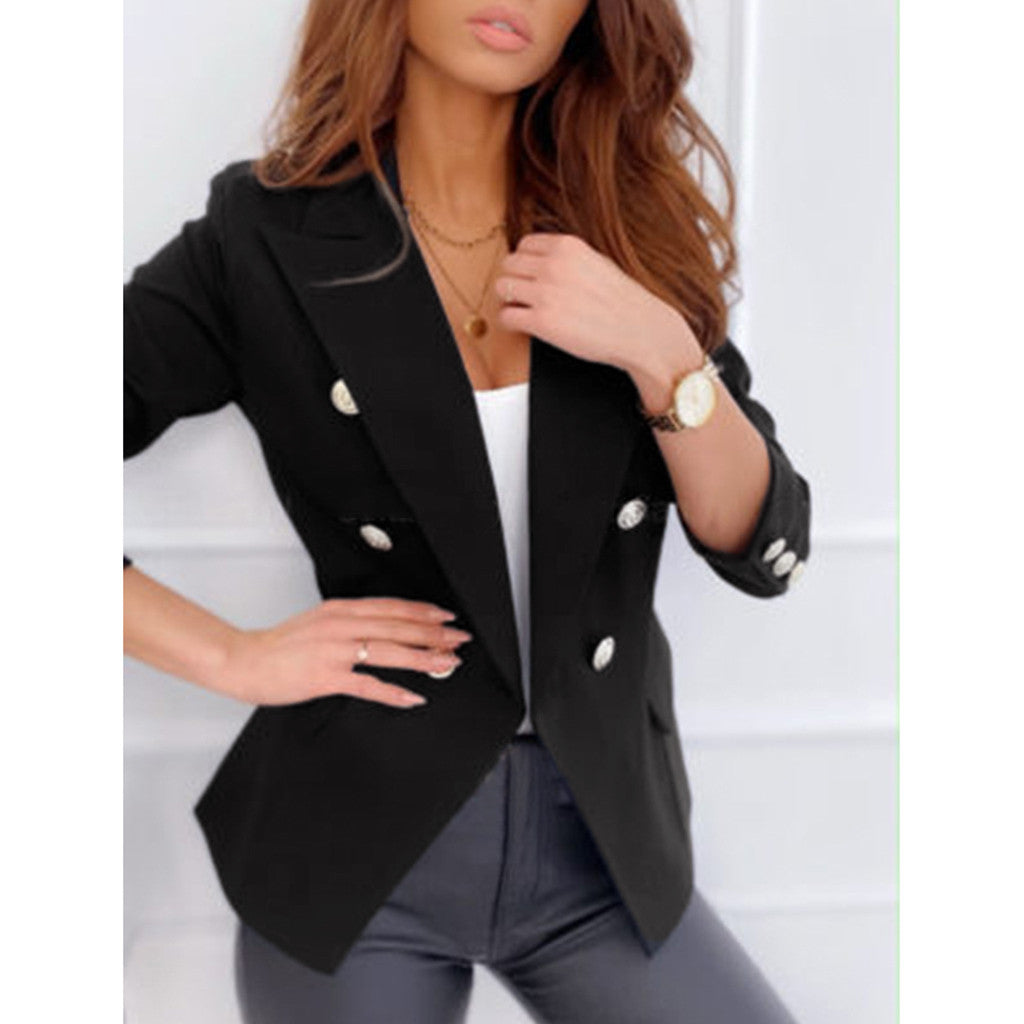 Plus Size Women Blazers Elegant Fashion Formal Cardigan Coat Solid Color Pocket image 9