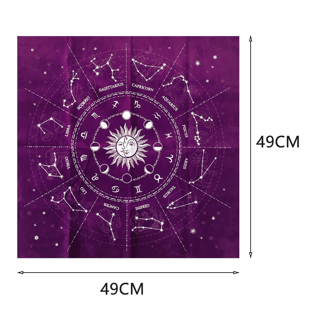 2pcs/set Pentagram Tarot Tablecloth with Bag Velvet Altar Tarot Cloth Pentacles image 10