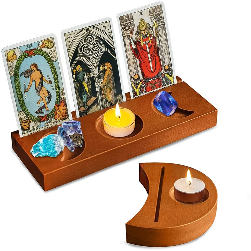 Wood Tarot Card Holder Stand Wood Tarot Card Stand Display Stand For Witch Divi image 1