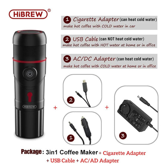 HiBREW Portable Coffee Machine for Car & Home,DC12V  Expresso Coffee Maker Fit