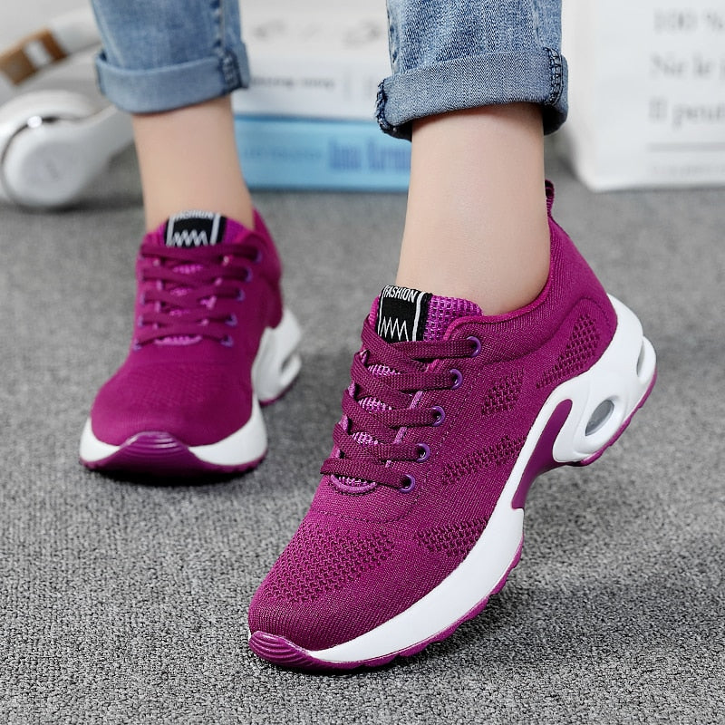 Women's Fashion Air Cushion Sports Running Flat Soft Bottom Sneaker Mesh Breath image 9