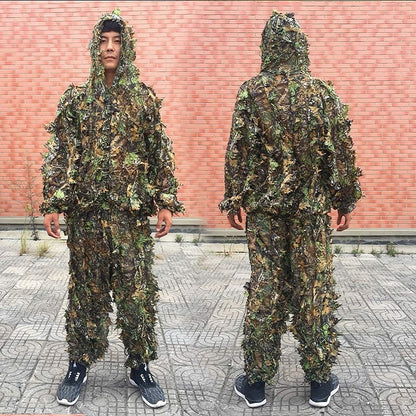 Men Women Kids Outdoor Ghillie Suit Camouflage Clothes Jungle Suit CS Training image 2