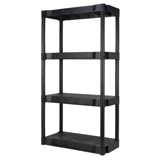 Hyper Tough 13.88"D x 30"W x 56.2"H 4 Shelf Plastic Garage Shelves, Black image 0
