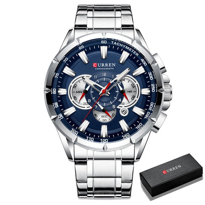 Curren Men’s Watches Top Brand Luxury Chronograph Quartz Men Watch Waterproof S image 0